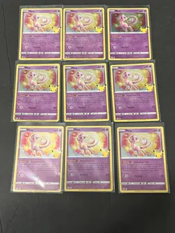 Pokemon Mew 011/025 Celebrations Lot of 9 Cards Holo Rare 25th Anniversary - Image 1