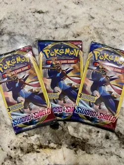 Pokemon Card Sword and Shield 3 Card Booster Packs Lot Of 12 Sealed Packs - Image 3