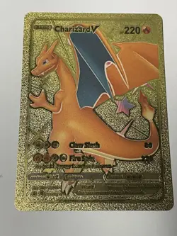 Pokemon Tcg Charizard V 220HP Gold Foil Fan Art Card 079/073 #Pk14 - Image 1