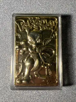 1999 Burger King Limited Edition Pokemon Trading Card 23K Gold Plated Mewtwo - Image 1