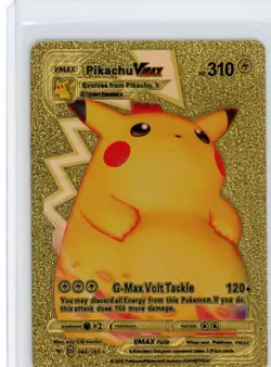 Pokemon Gold Foil Fan Art Card PIKACHU VMAX Gigantamax 310HP 044/185 - Image 1