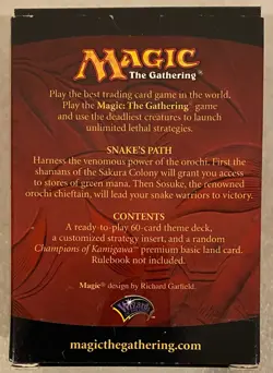 2004 WOTC MAGIC THE GATHERING CHAMPIONS OF KAMIGAWA SNAKE'S PATH THEME DECK NEW - Image 2