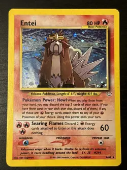 Entei Holo Rare Neo Revelation 6/64 Pokemon WOTC Holo Rare English LP - Image 1