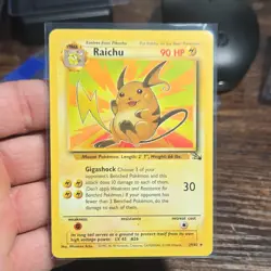 Pokemon Raichu 29/62 Fossil Stage 1 Rare Unlimited HP90 Gigashock Regular Card - Image 1