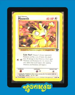 Pokemon TCG - Meowth 62/82 - Team Rocket - Common - LP WOTC - Image 1