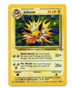 English Pokemon Trading Card Jungle Expansion 004 Jolteon Holo - Image 1