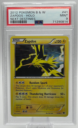 2012 POKEMON BLACK & WHITE NEXT DESTINIES #41 ZAPDOS-HOLO PSA 9 MINT - Image 1