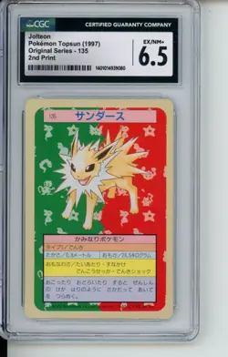 🔥 Jolteon Pokemon Topsun 1997 Card - CGC Graded 6.5 EX/NM+ - 2nd Print! 🔥 - Image 1
