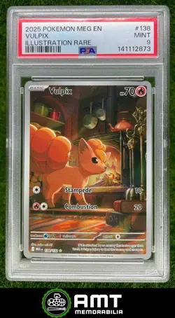 Vulpix PSA 9 2025 Pokemon Mega Evolution Illustration Rare English #138/132 2873 - Image 1