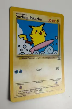 2001 WOTC POKEMON LEAGUE SURFING PIKACHU #28 BLACK STAR PROMO NM E - Image 4