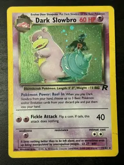 Pokemon Team Rocket Dark Slowbro Holo #12/82 Wotc Holo Rare Swirl! Mp - Image 1