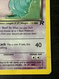 Pokemon Team Rocket Dark Slowbro Holo #12/82 Wotc Holo Rare Swirl! Mp - Image 4