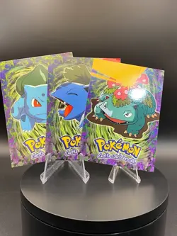 Topps Series 1 TV Animation Blue Label Pokemon Bulbasaur Ivysaur Venusaur Set - Image 1