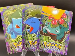 Topps Series 1 TV Animation Blue Label Pokemon Bulbasaur Ivysaur Venusaur Set - Image 3