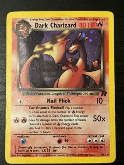 Dark Charizard Holo Team Rocket Holo #4/82 NM 2000 Pokemon Wotc Rare Holo Mp - Image 1