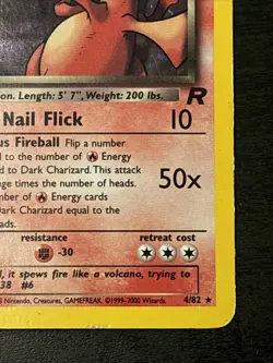 Dark Charizard Holo Team Rocket Holo #4/82 NM 2000 Pokemon Wotc Rare Holo Mp - Image 4