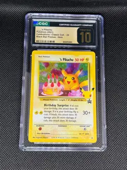 Birthday Pikachu 24 Black Star Promo - Pokemon Celebrations - CGC Pristine 10 - Image 1