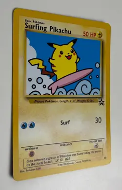 2001 WOTC POKEMON LEAGUE SURFING PIKACHU #28 BLACK STAR PROMO NM G - Image 5