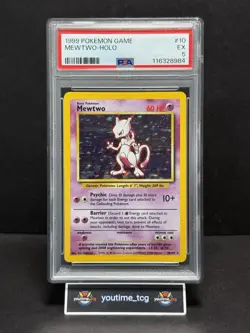 1999 Pokemon Game Mewtwo-Holo #10 PSA 5 - Image 1