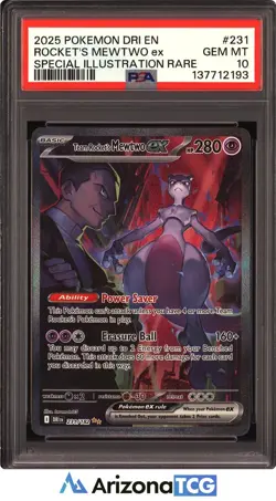 Pokemon 2025 Team Rocket's Mewtwo ex 231/182 SIR Destined Rivals GEM MINT PSA 10 - Image 1