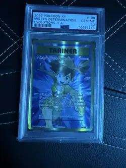 2016 POKEMON XY EVOLUTIONS #108 FULL ART/MISTY'S DETERMINATION PSA 10 - Image 1