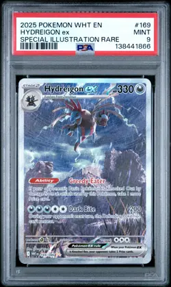 Pokemon Hydreigon ex Sv: White Flare Holo Illustration Rare 169/086 330 HP PSA 9 - Image 1