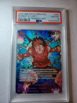 PSA 10 Gem Mint One Piece PRB02 Monkey Luffy Special Alt Art SP EB02-061 English - Image 1