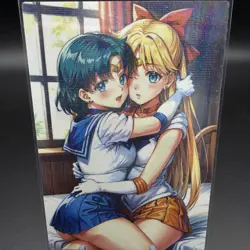 Minako Aino & Ami Mizuno Sailor Moon Anime Waifu Card Doujin ACG Goddess Holo - Image 1