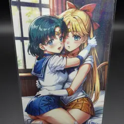 Minako Aino & Ami Mizuno Sailor Moon Anime Waifu Card Doujin ACG Goddess Holo - Image 2