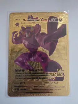 Pokemon Gold Foil Card Grimmsnarl VMAX HP 330 - Image 1