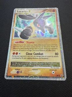 Lucario LV. X DP12 Black Star Promo Pokemon Card DMG - Image 2