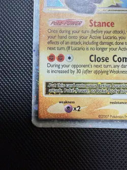 Lucario LV. X DP12 Black Star Promo Pokemon Card DMG - Image 4