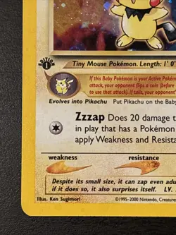 Pokemon Cards Pichu 12/111 1ST EDITION Neo Genesis Holo Rare Mp - Image 5