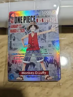 One Piece Monkey D. Luffy US Voyage College Basketball Card Rutgers IN HAND - Image 1