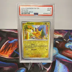 Pikachu PAF Reverse Holo PSA Grade Mint 9 Pokemon Card 018/091 - Image 1