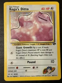 Koga's Ditto Holo Gym Challenge Rare 010/132 Pokemon Card Wotc Holo Lp+ - Image 1