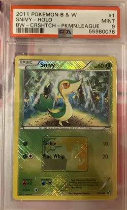 Pokemon Card - Snivy Black and White League Promo 1/114 Reverse Holo PSA 9 - Image 1