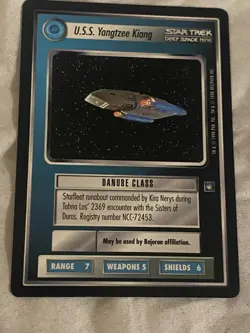 Star Trek CCG 1E DS9 USS YANGTZEE KIANG Rare Card NEVER PLAYED - Image 1