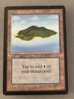 Island MTG Beta 292 (B)—Moderately Played Very Good—Vintage Magic: the Gathering - Image 1