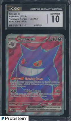 2024 Pokemon Temporal Forces Ultra Rare #193 Gengar ex CGC 10 GEM MINT - Image 1