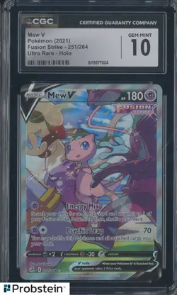2021 Pokemon Fusion Strike Ultra Rare #251 Mew V Holo CGC 10 GEM MINT - Image 1