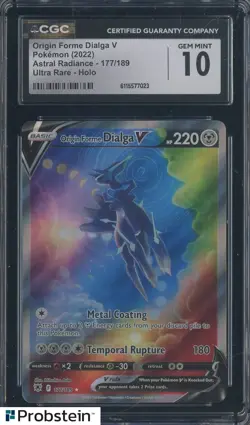 2022 Pokemon Astra Radiance Ultra Rare #177 Origin Forme Dialga V CGC 10 - Image 1