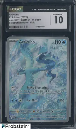 2025 Pokemon Journey Together Illustration Rare #161 Articuno CGC 10 GEM MINT - Image 1