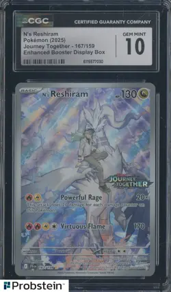 2025 Pokemon Journey Together Enhanced Booster Display Box N's Reshiram CGC 10 - Image 1