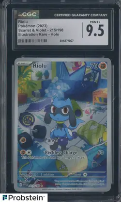 2023 Pokemon Scarlet & Violet Illustration Rare #215 Riolu CGC 9.5 MINT+ - Image 1