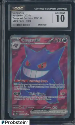2024 Pokemon Temporal Forces Ultra Rare #193 Gengar ex CGC 10 GEM MINT - Image 1