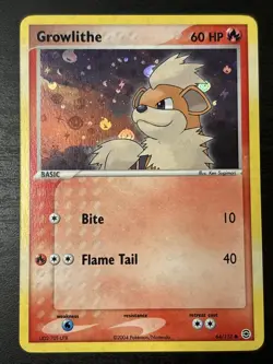 Growlithe 64/112 FireRed & LeafGreen Reverse Holo 2004 Pokemon Card Nm - Image 1
