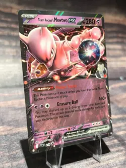 Pokemon TCG Team Rocket's Mewtwo ex SVP 216 Destined Rivals Black Star Promo NM - Image 2
