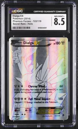 2014 POKEMON XY PHANTOM FORCES DIALGA EX #122/119 SECRET RARE HOLO CGC 8.5 - Image 1