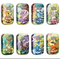 4 Pokemon TCG Scarlet & Violet Prismatic Evolutions Mini Tin Random Art - SEAL - Image 1